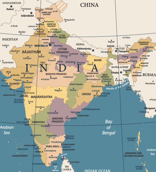 mapa india Niños sin fronteras adopción