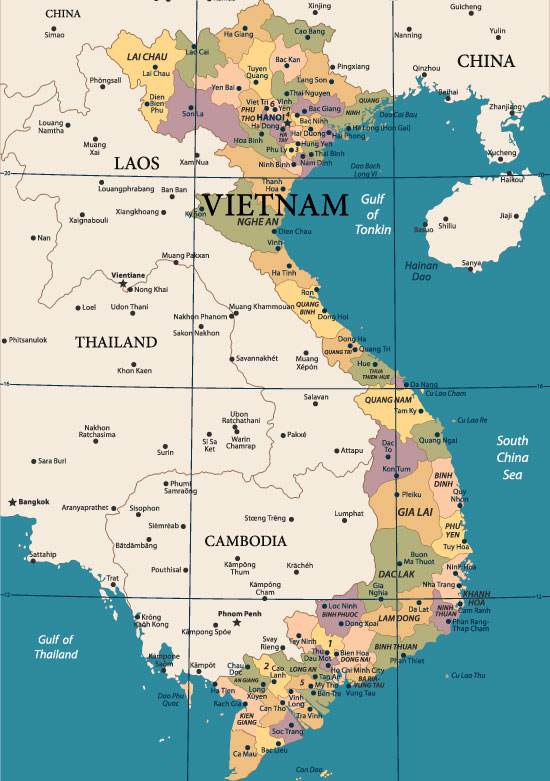 mapa Vietnam Niños sin fronteras adopción